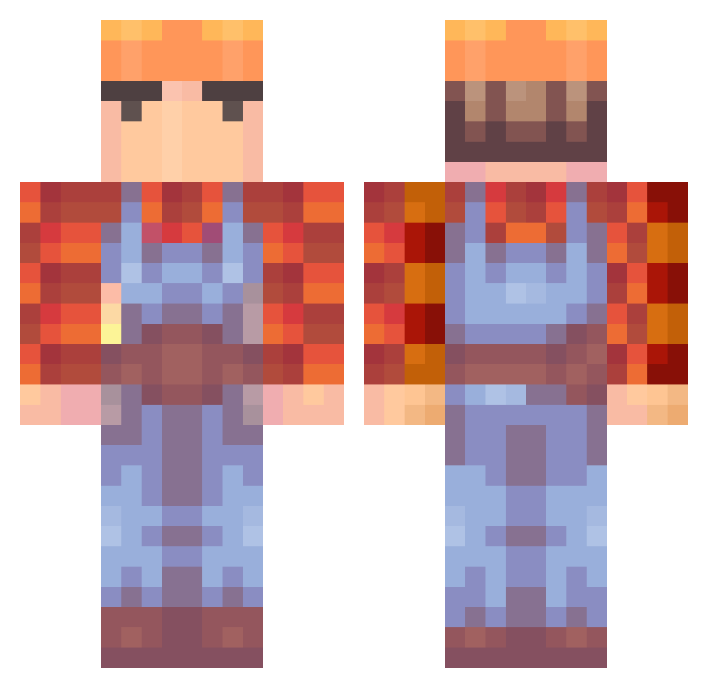 _Marnypopis_V2 Minecraft skin, front and back view