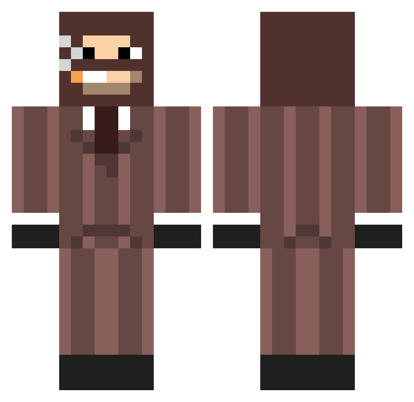cloxorolo Minecraft skin, front and back view