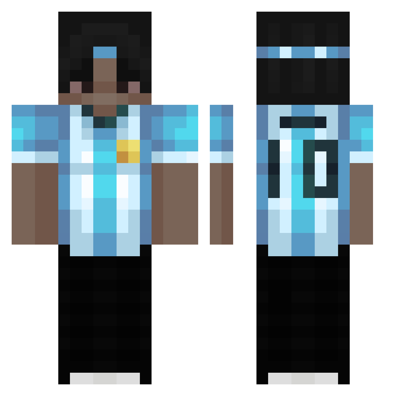 Peerrry Minecraft skin, front and back view