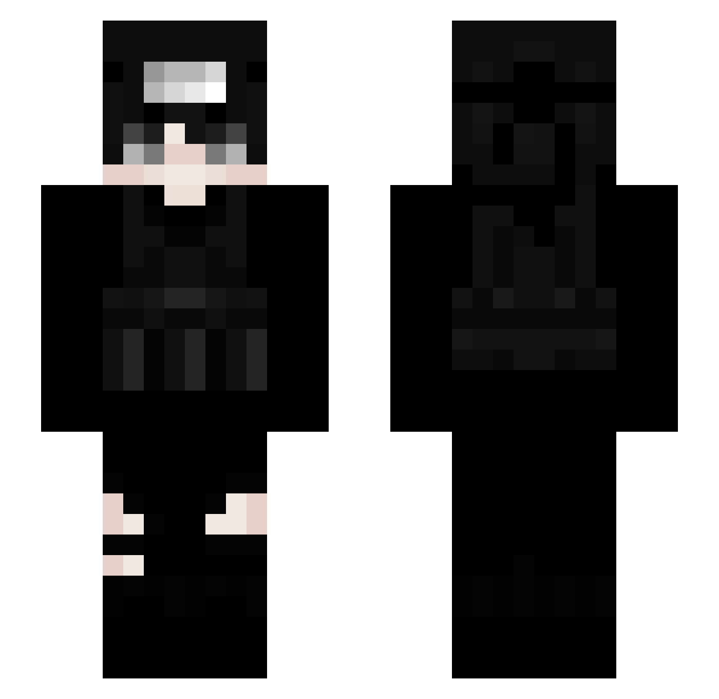 TheLostPassenger Minecraft skin, front and back view