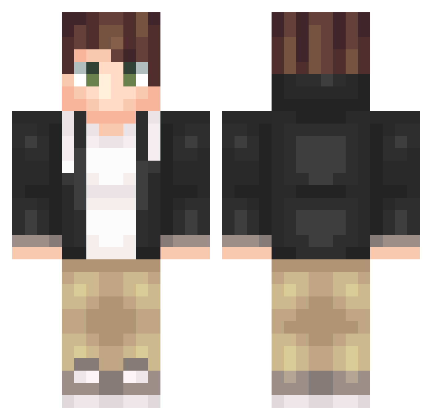 YTco1orE Minecraft skin, front and back view