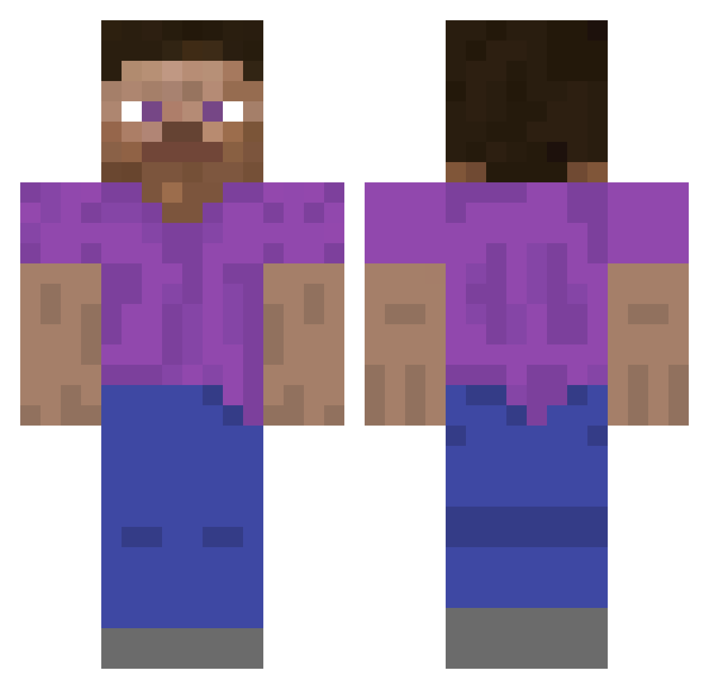 Robloxmaverick Minecraft skin, front and back view
