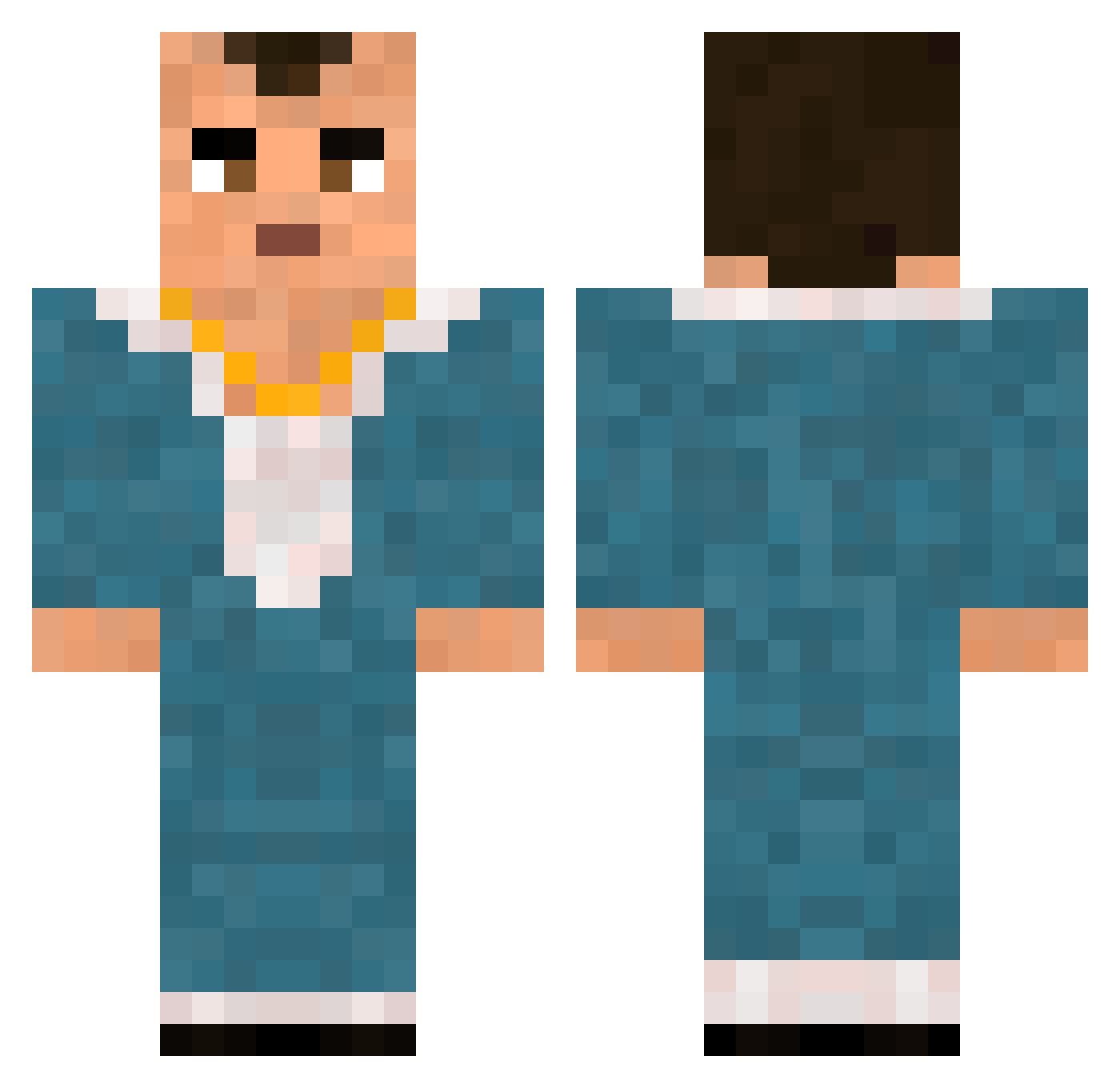 PaulieWalnutts Minecraft skin, front and back view