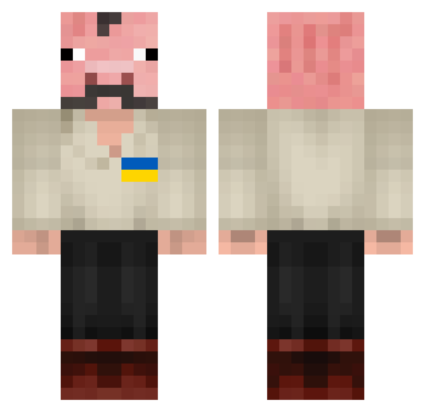 kovalmk1 Minecraft skin, front and back view