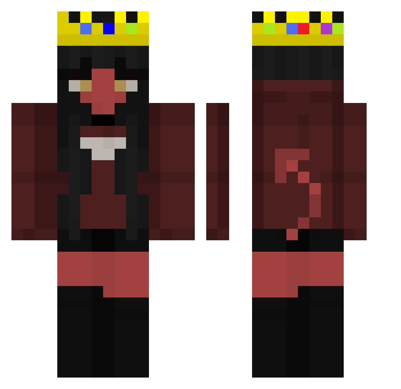 Sinslip Minecraft skin, front and back view