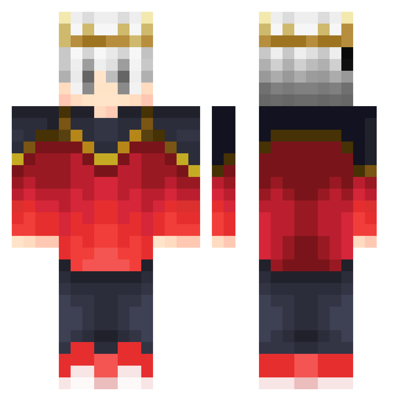 ShaderFrost Minecraft skin, front and back view