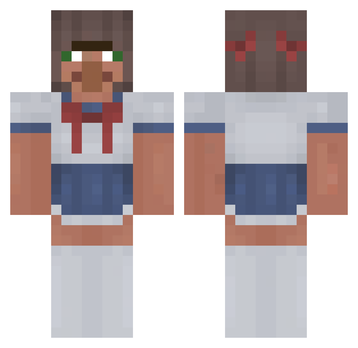 Pixi1822 Minecraft skin, front and back view