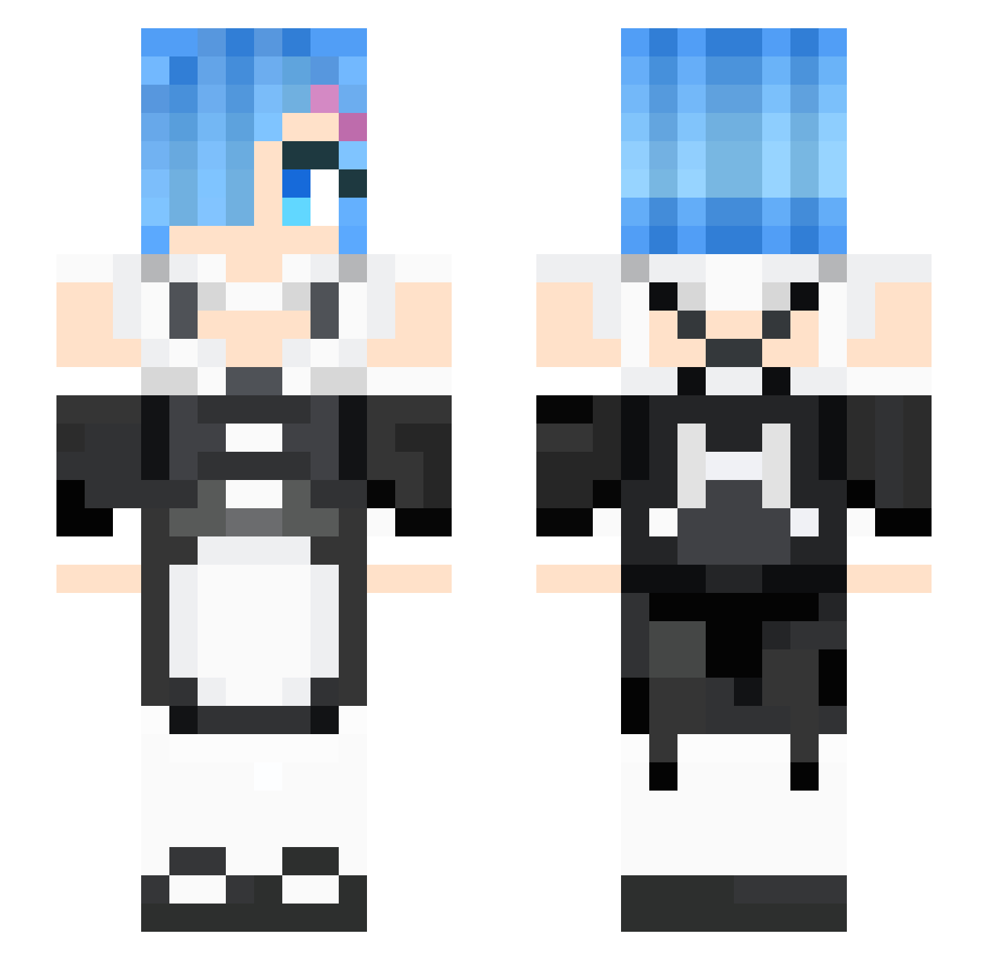 Neynae Minecraft skin, front and back view