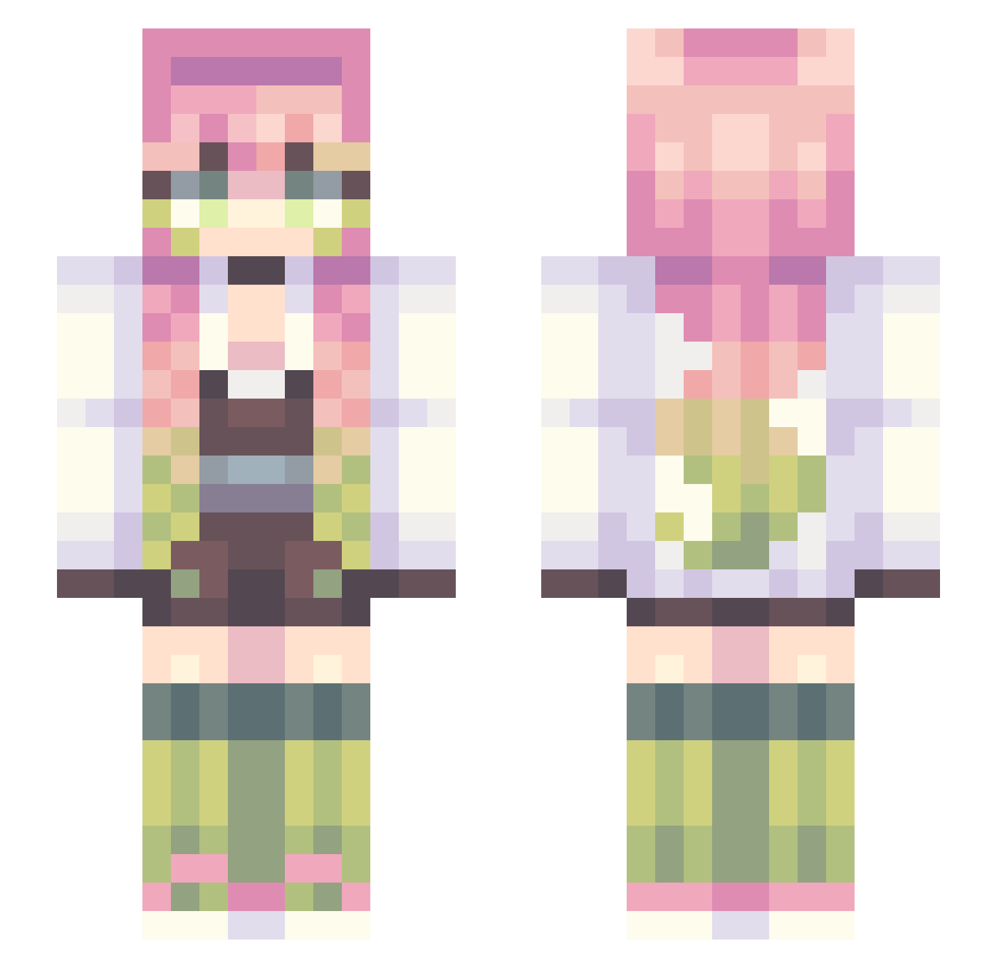 softsleepygf Minecraft skin, front and back view