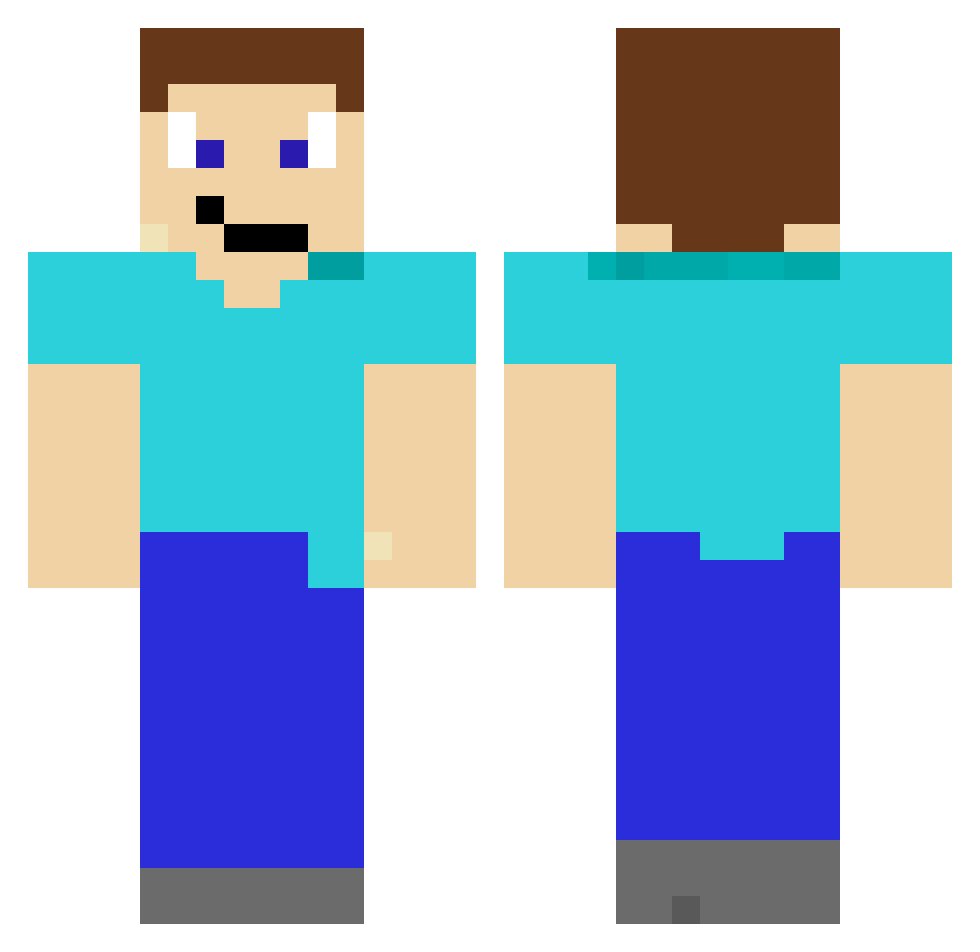 RunicHydra Minecraft skin, front and back view