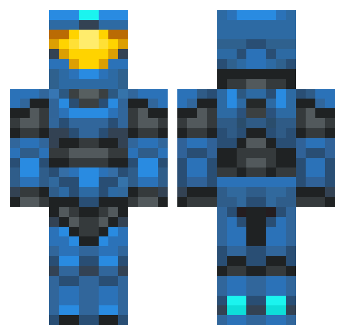 Z4iscool Minecraft skin, front and back view