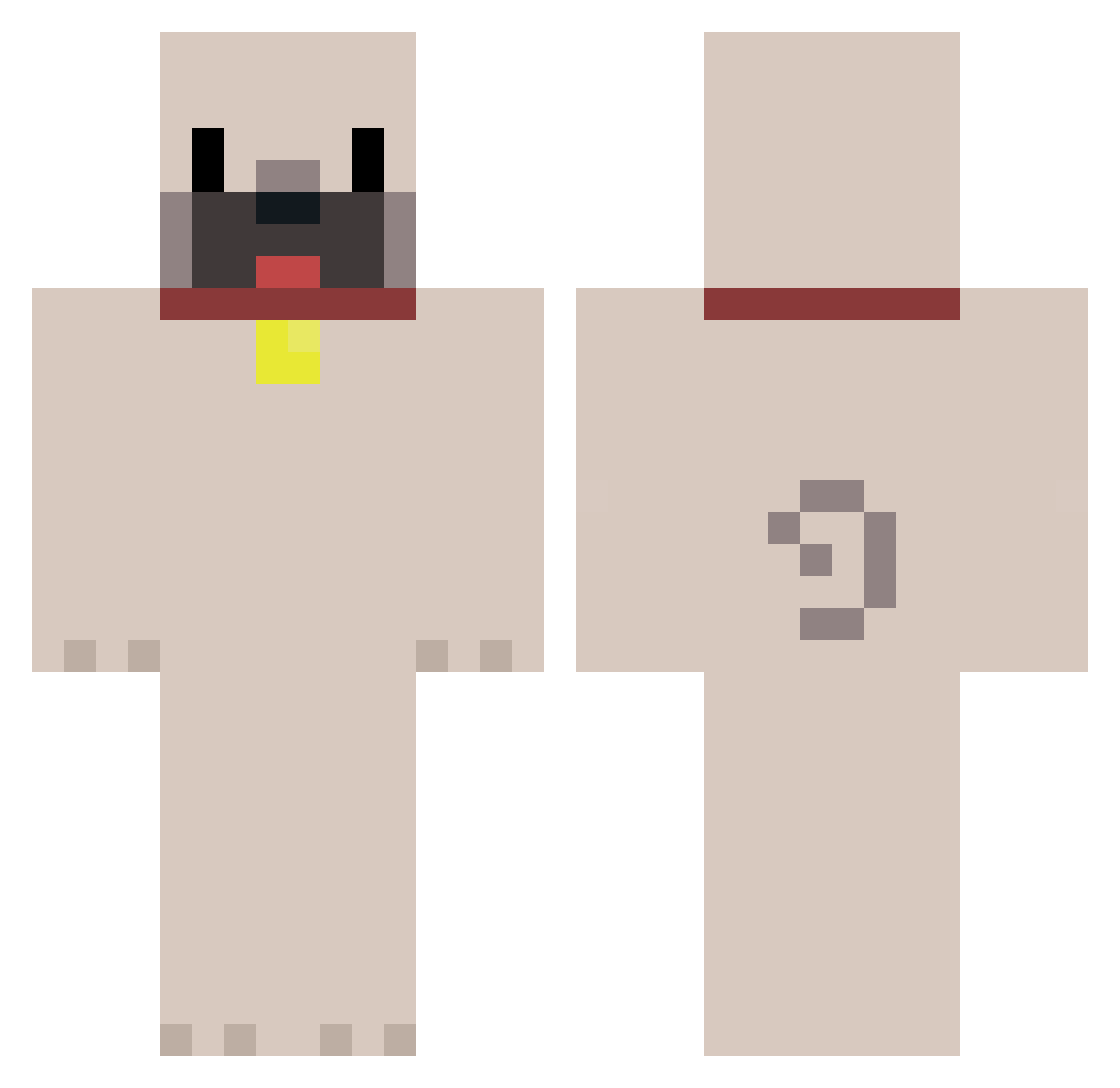 Mastiff Minecraft skin, front and back view