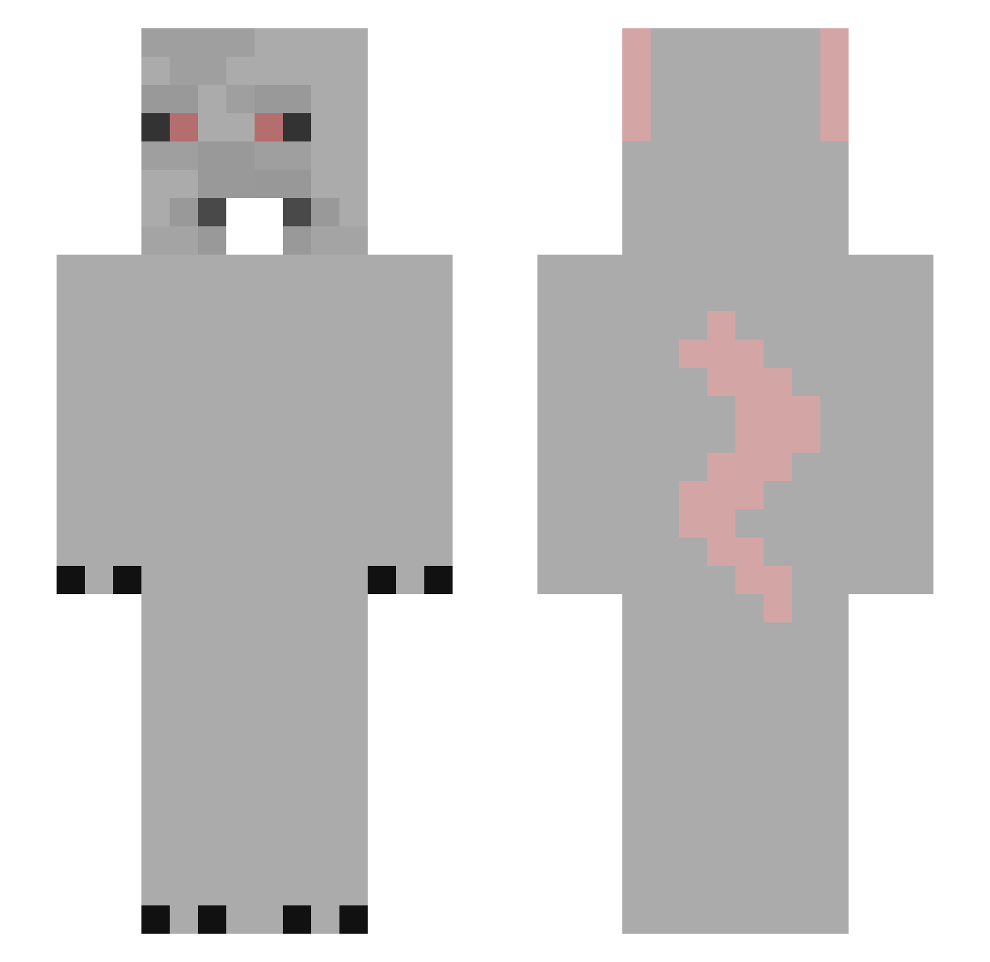 Narcotism Minecraft skin, front and back view