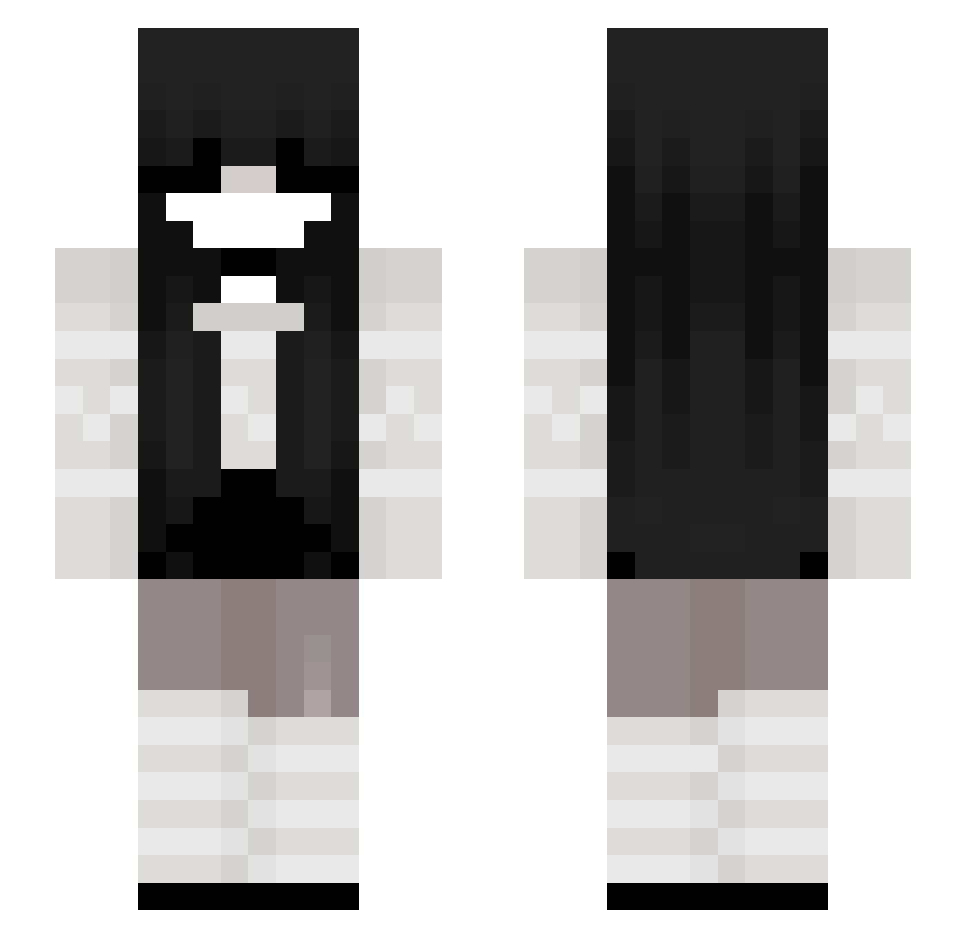 treeolives Minecraft skin, front and back view