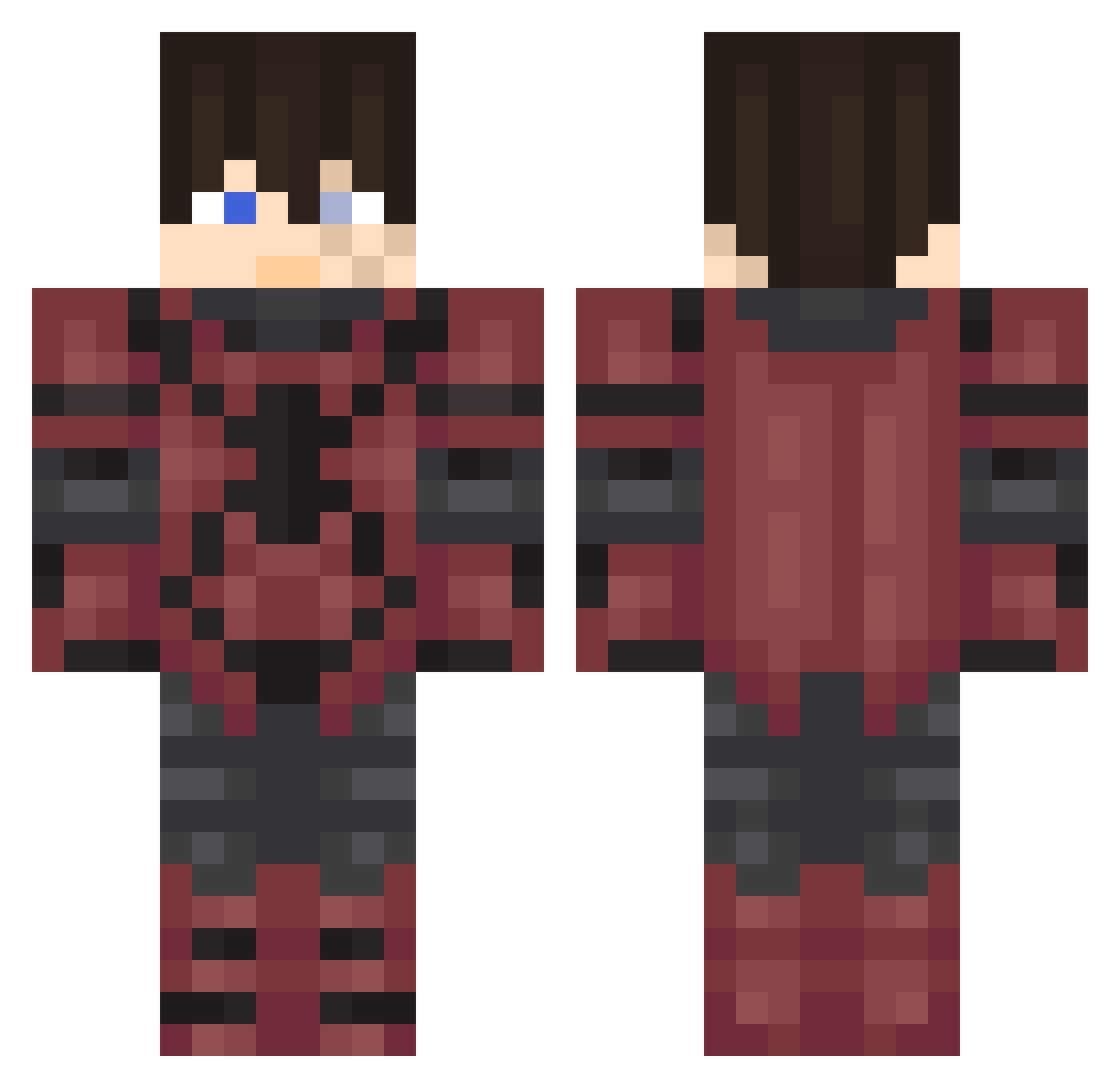JoJo_Bjorn42 Minecraft skin, front and back view