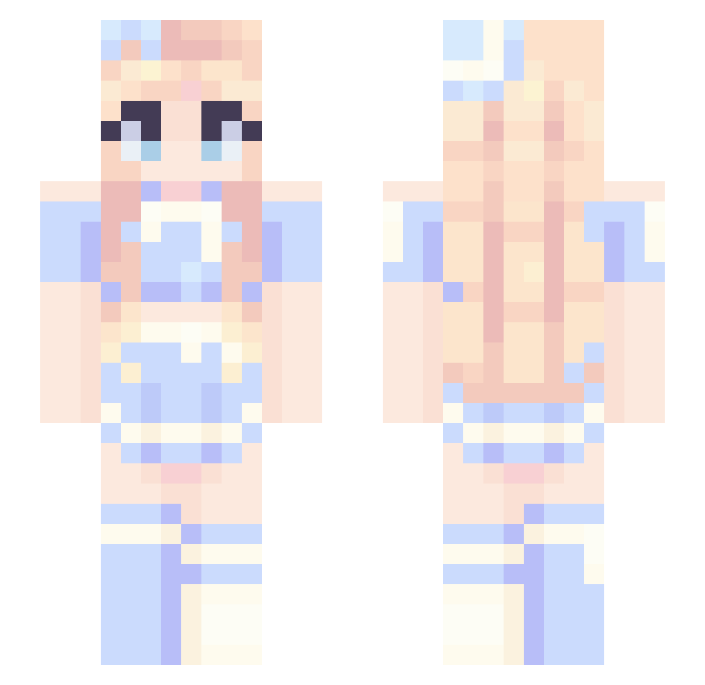 Fawn Minecraft skin, front and back view