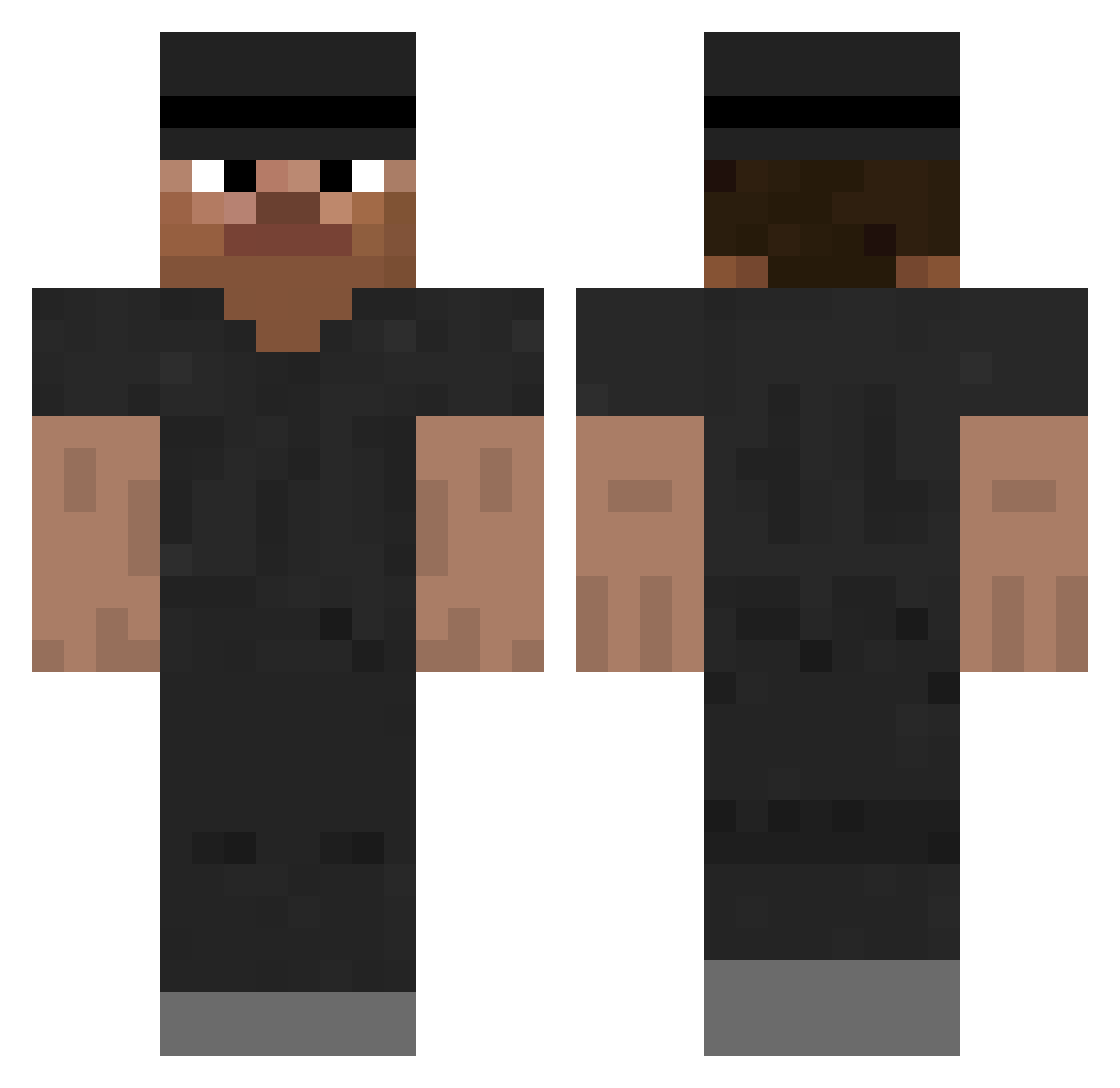 seimorto Minecraft skin, front and back view