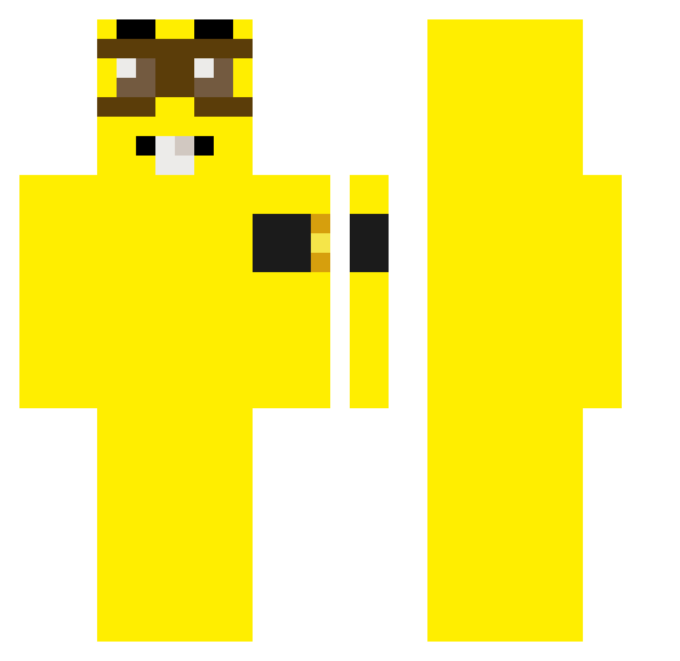 blznzz Minecraft skin, front and back view