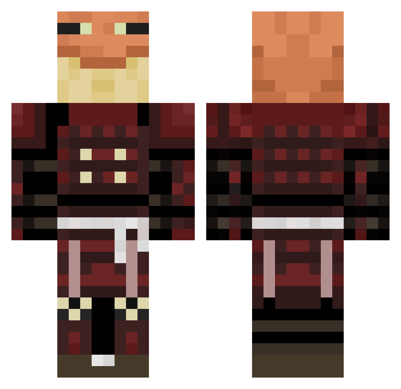 LoutreDepressive Minecraft skin, front and back view