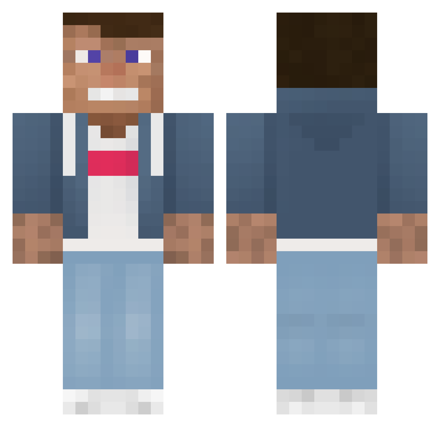 thimsenn Minecraft skin, front and back view