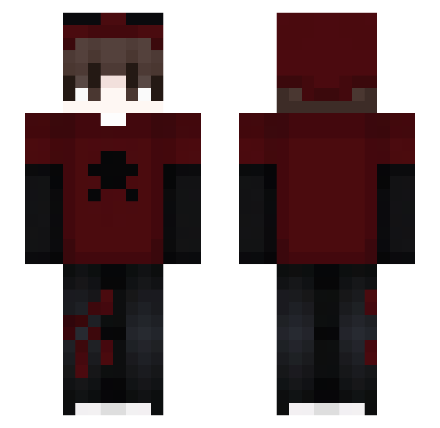 Twitch_Yossix Minecraft skin, front and back view