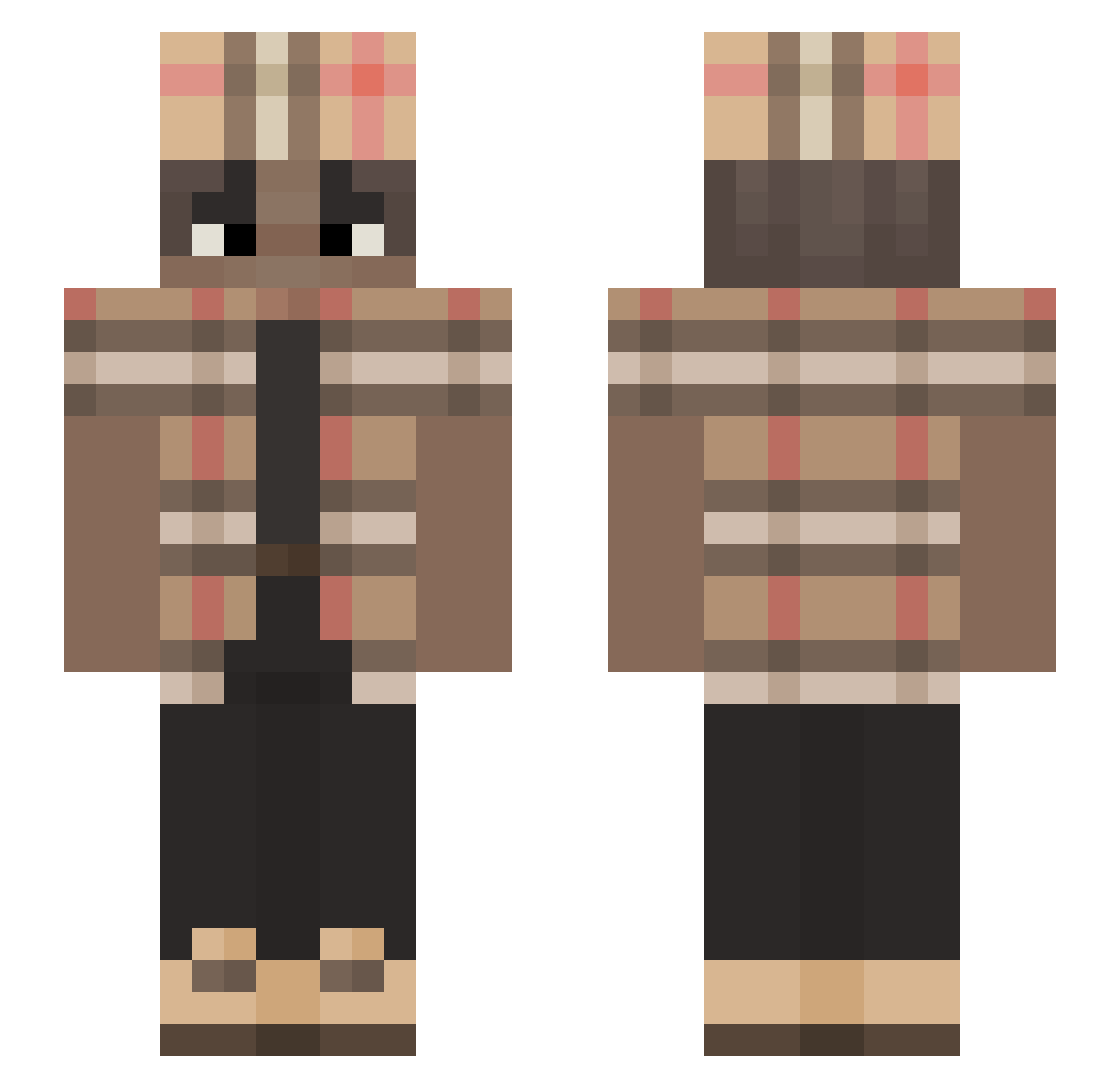 SoDevontae Minecraft skin, front and back view