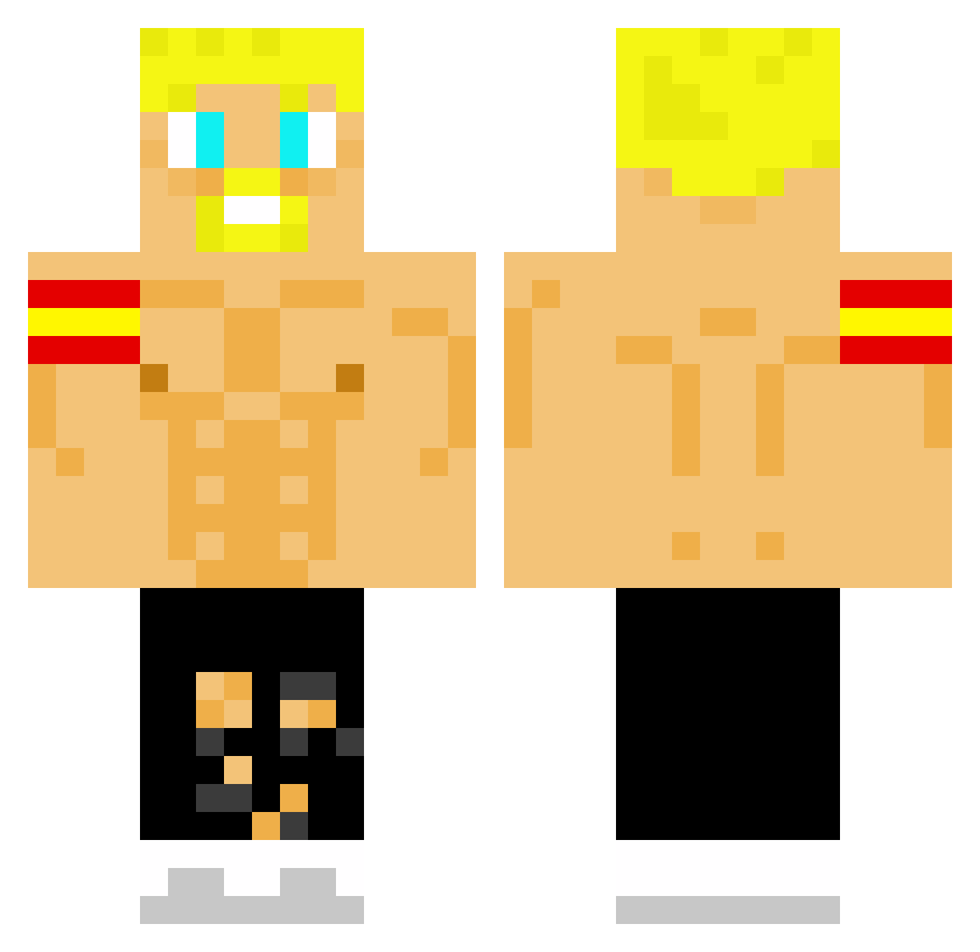 PolSevi Minecraft skin, front and back view