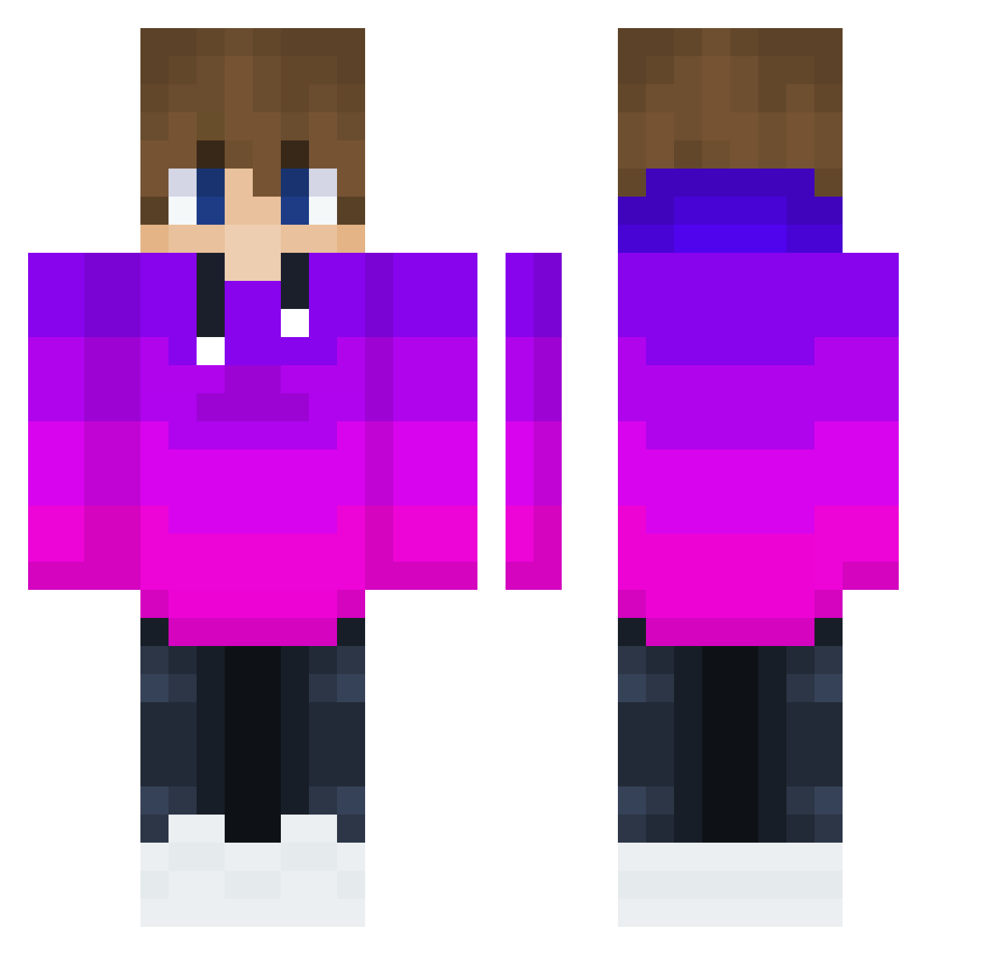 wzia Minecraft skin, front and back view