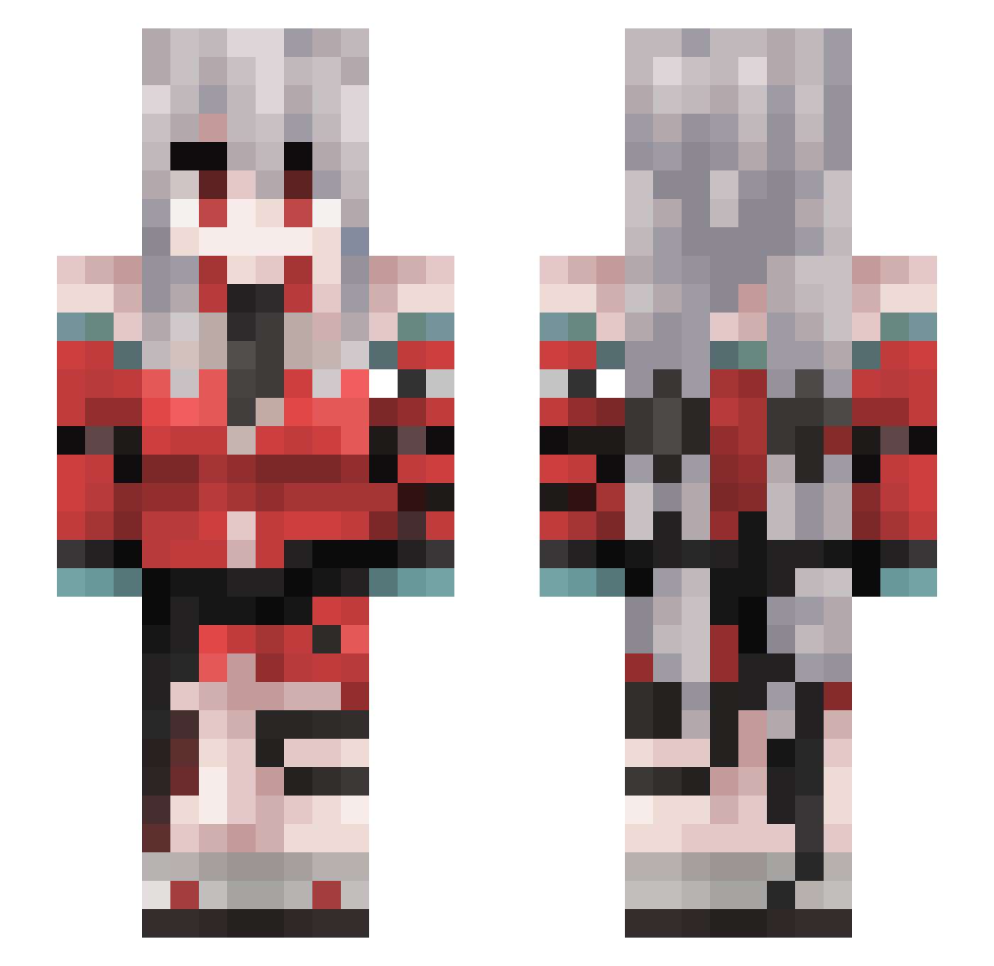 VacSurvivor Minecraft skin, front and back view