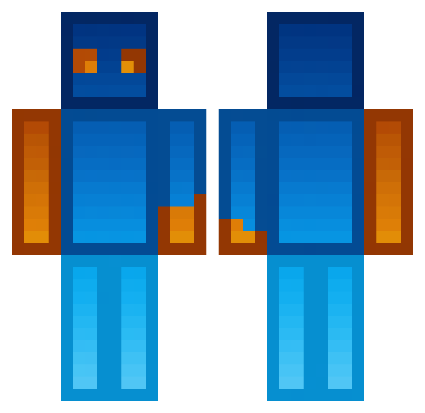 Raffi_123 Minecraft skin, front and back view
