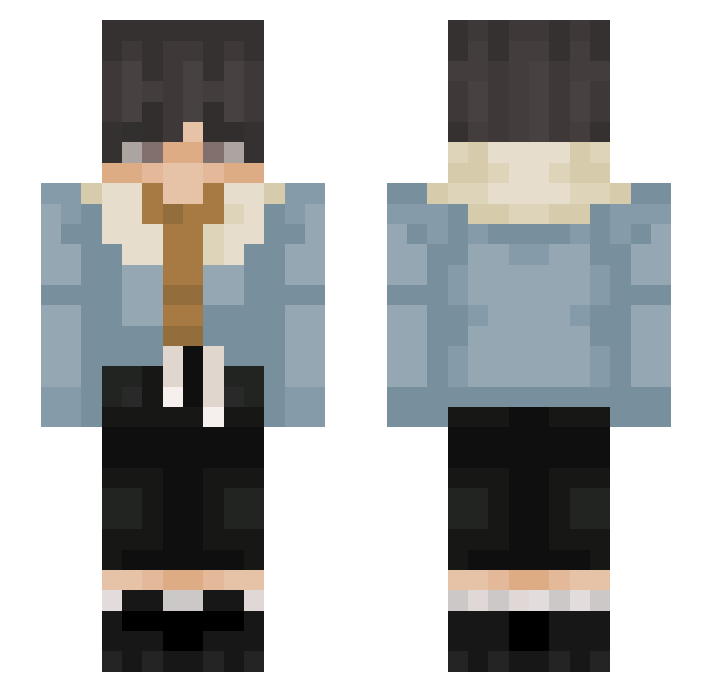 ScarfaceR2 Minecraft skin, front and back view