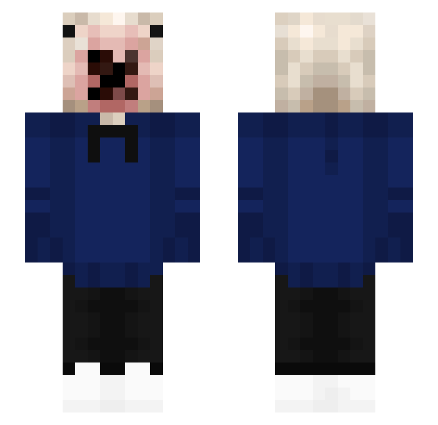 bagelman83 Minecraft skin, front and back view