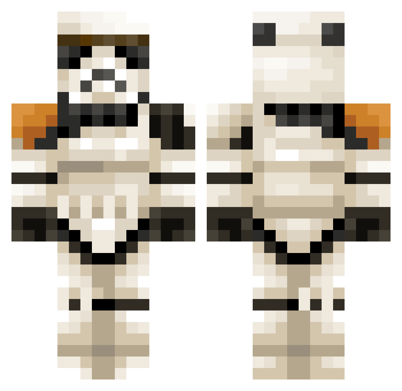 ZakerilBota Minecraft skin, front and back view
