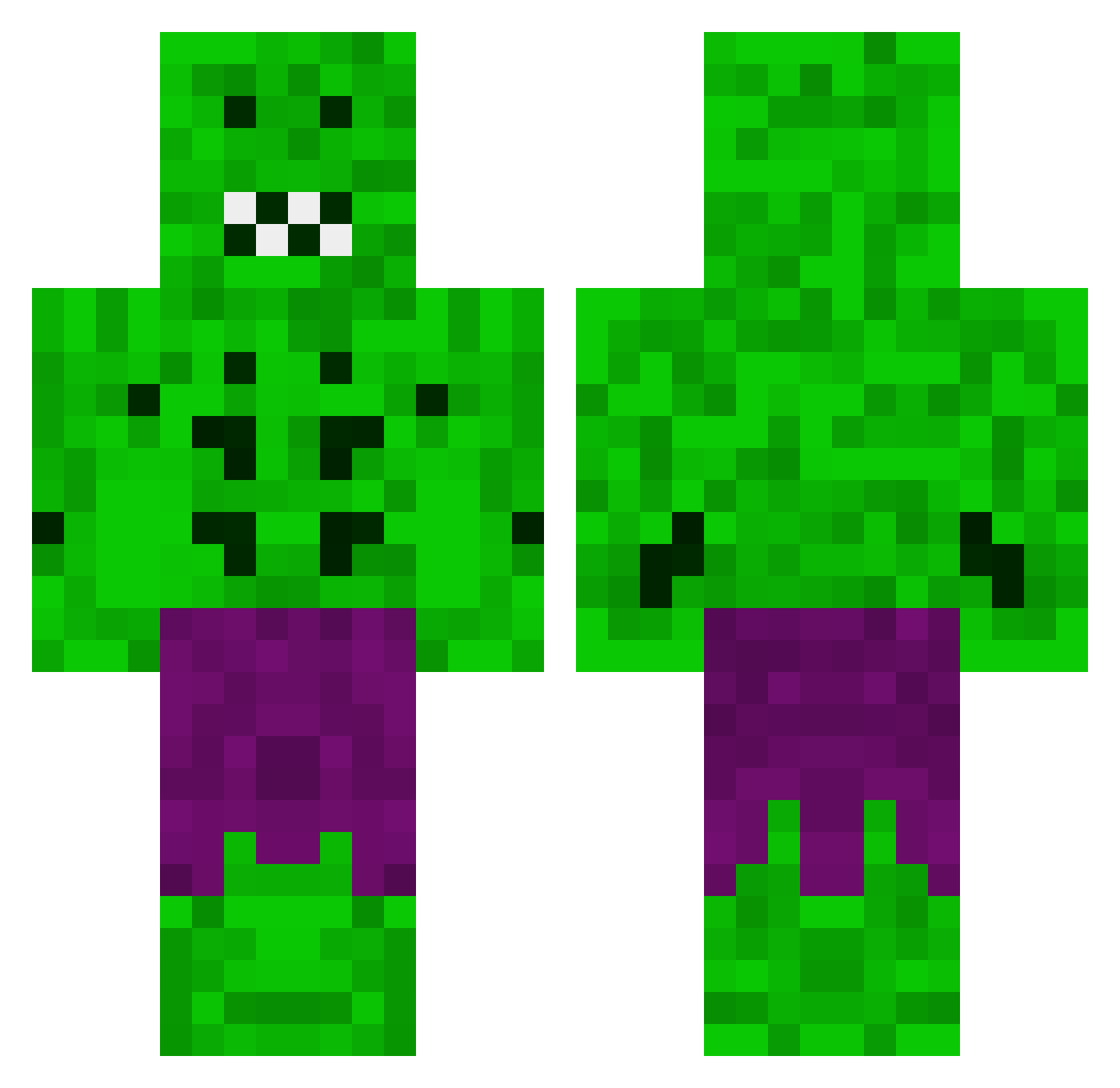 Phenacodus Minecraft skin, front and back view