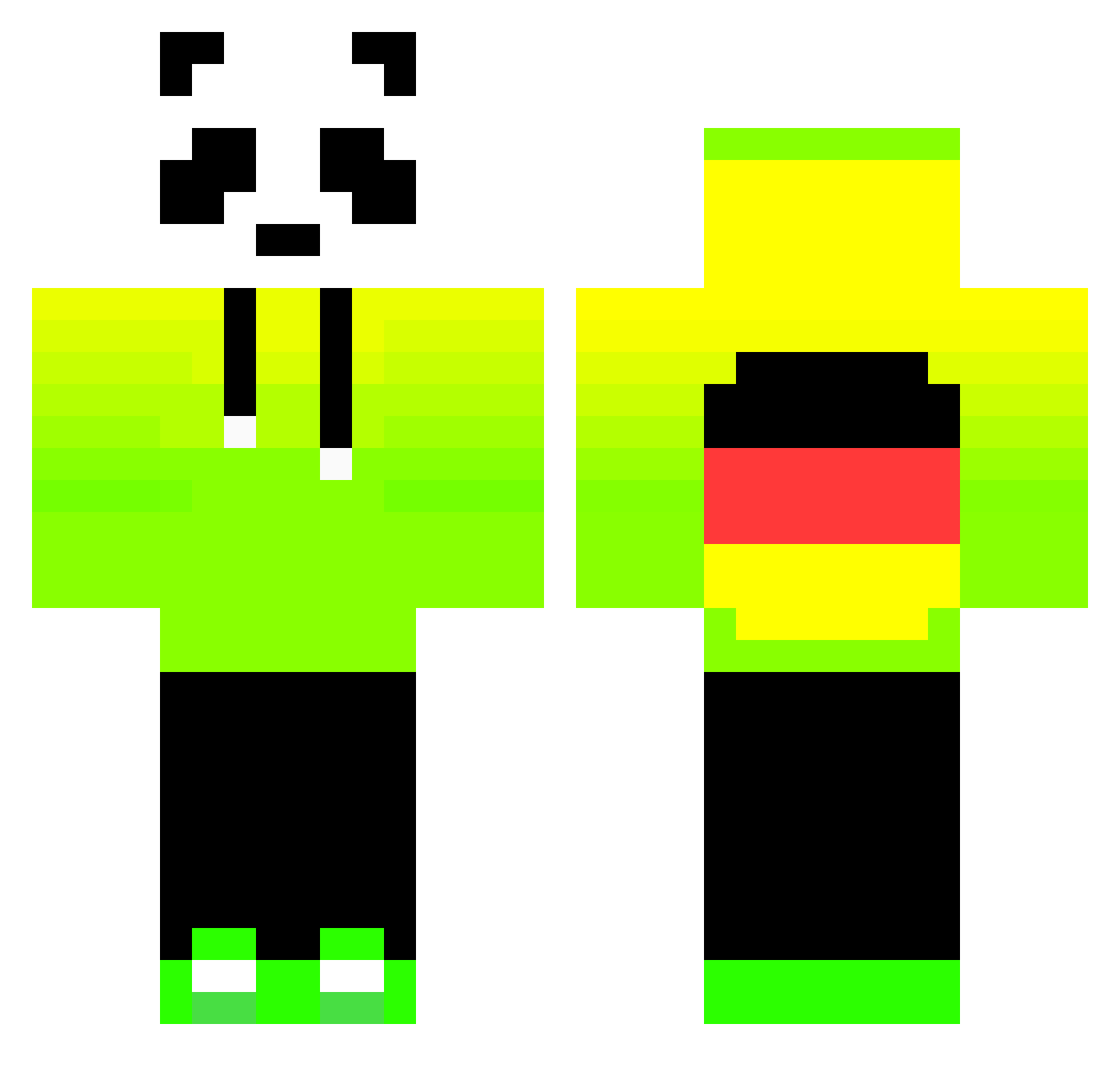 Tattooer Minecraft skin, front and back view