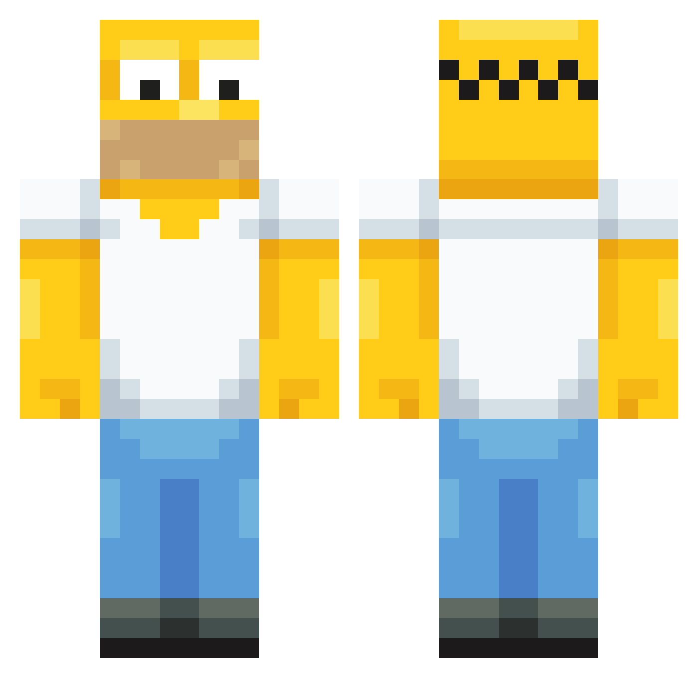 iomentis Minecraft skin, front and back view