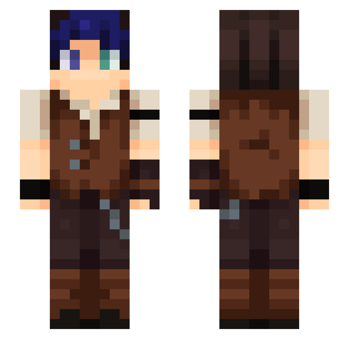 SyntecxAlistar Minecraft skin, front and back view