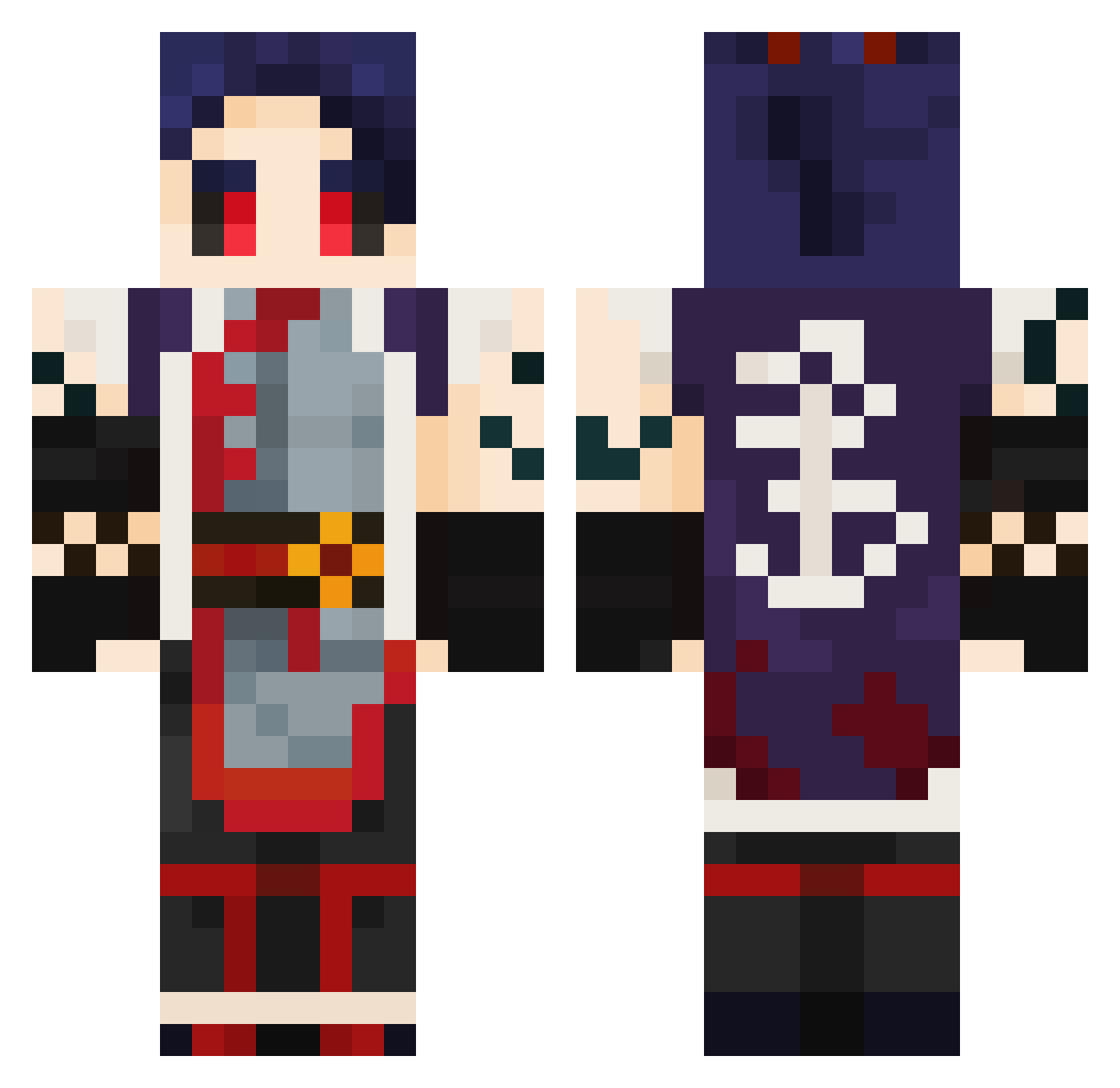 soydodgie Minecraft skin, front and back view