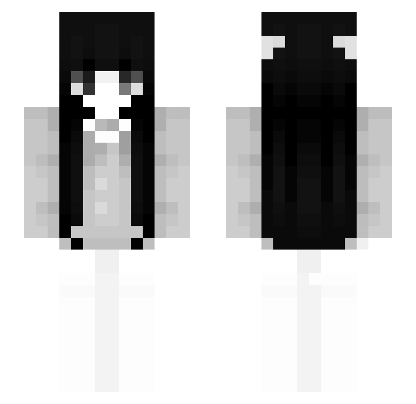 Zoey_By Minecraft skin, front and back view
