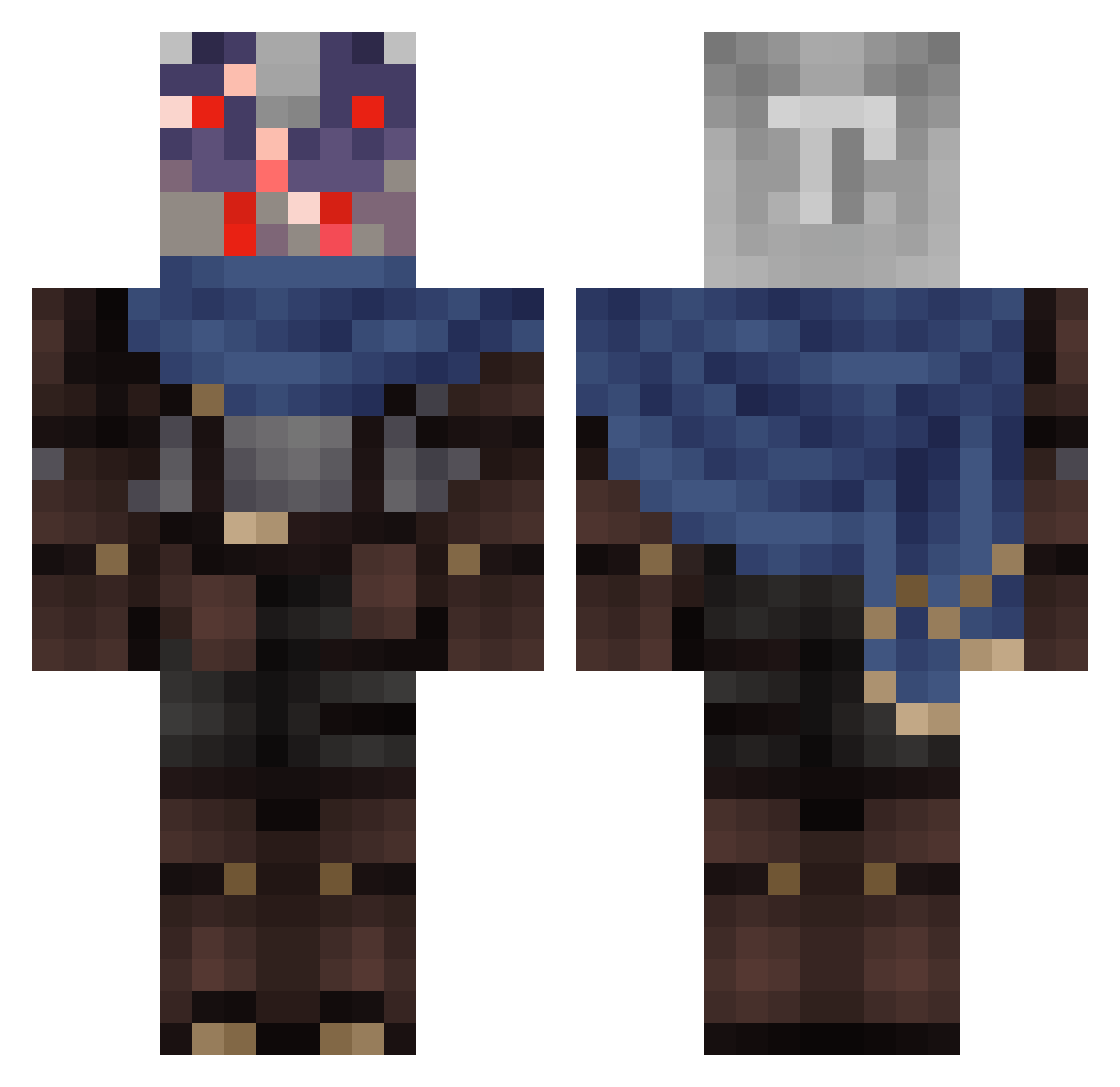 Pishiie Minecraft skin, front and back view