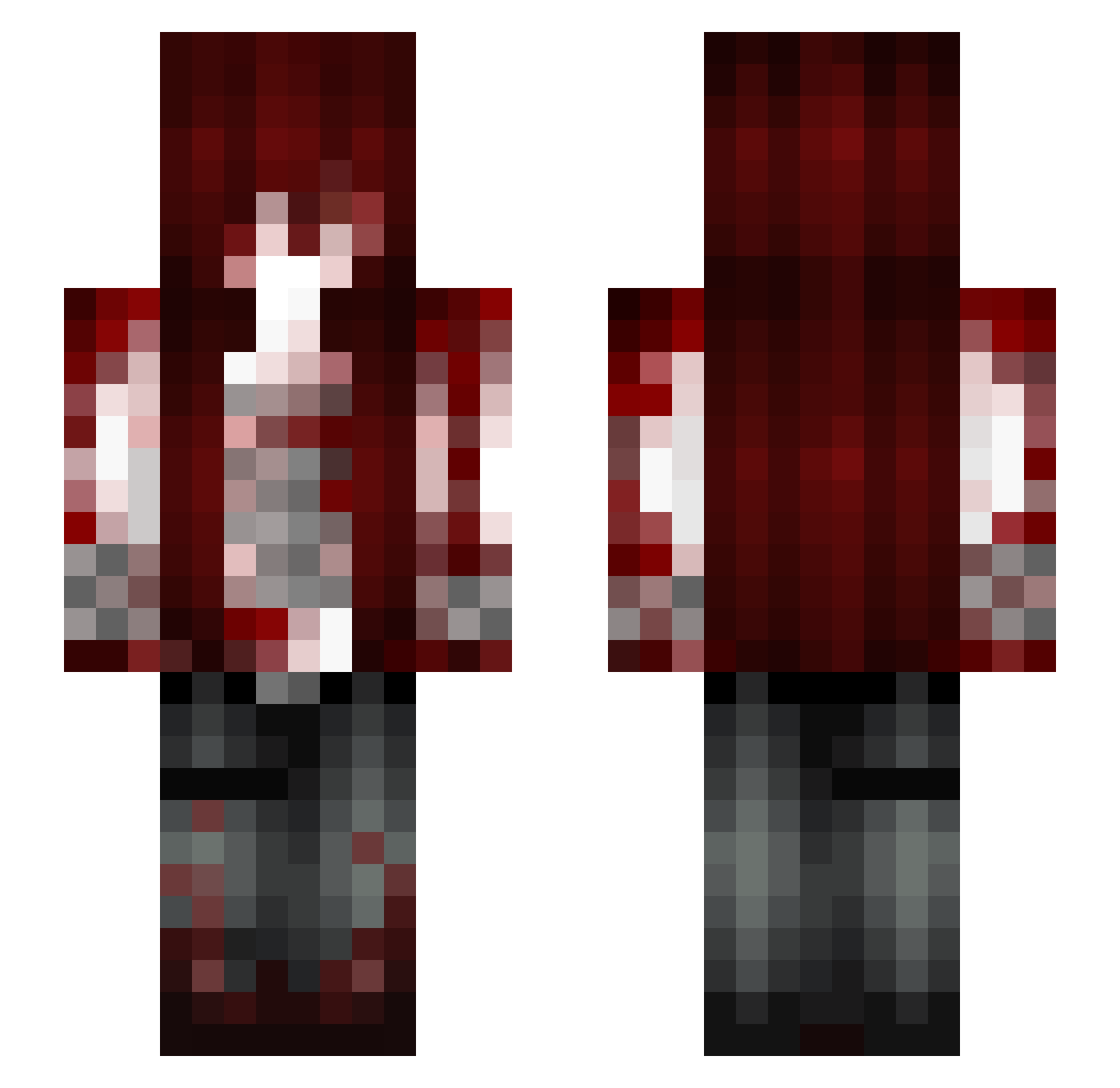 morirme Minecraft skin, front and back view