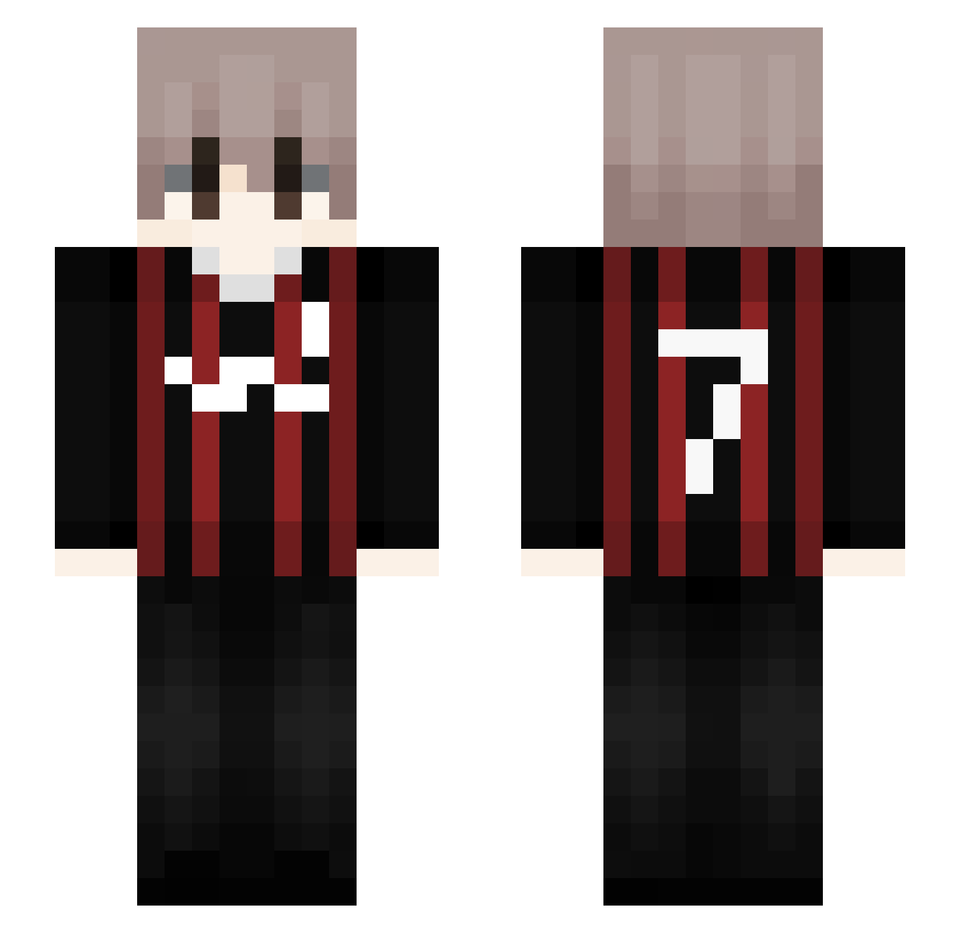 Txh0 Minecraft skin, front and back view