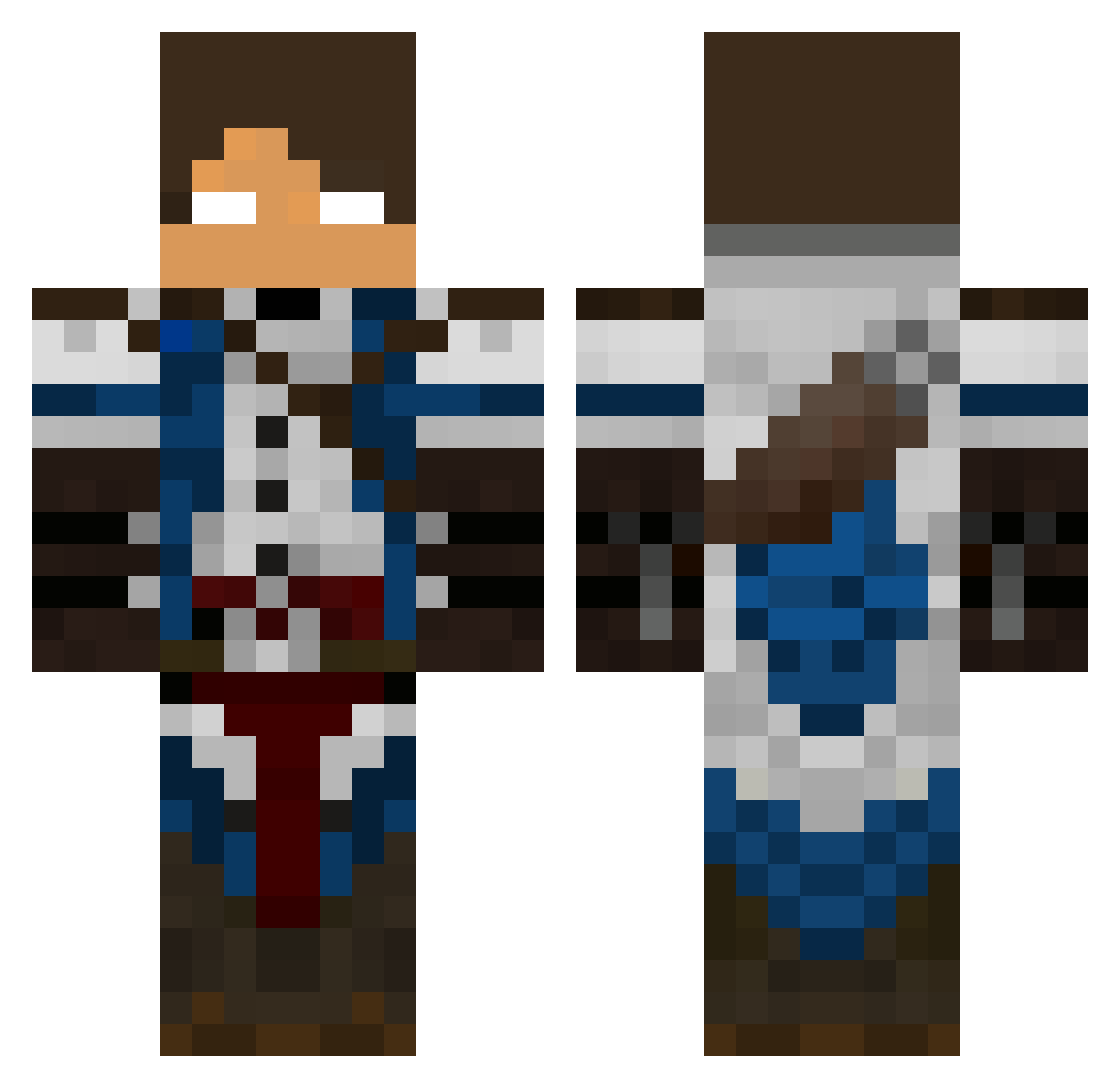BBQman Minecraft skin, front and back view