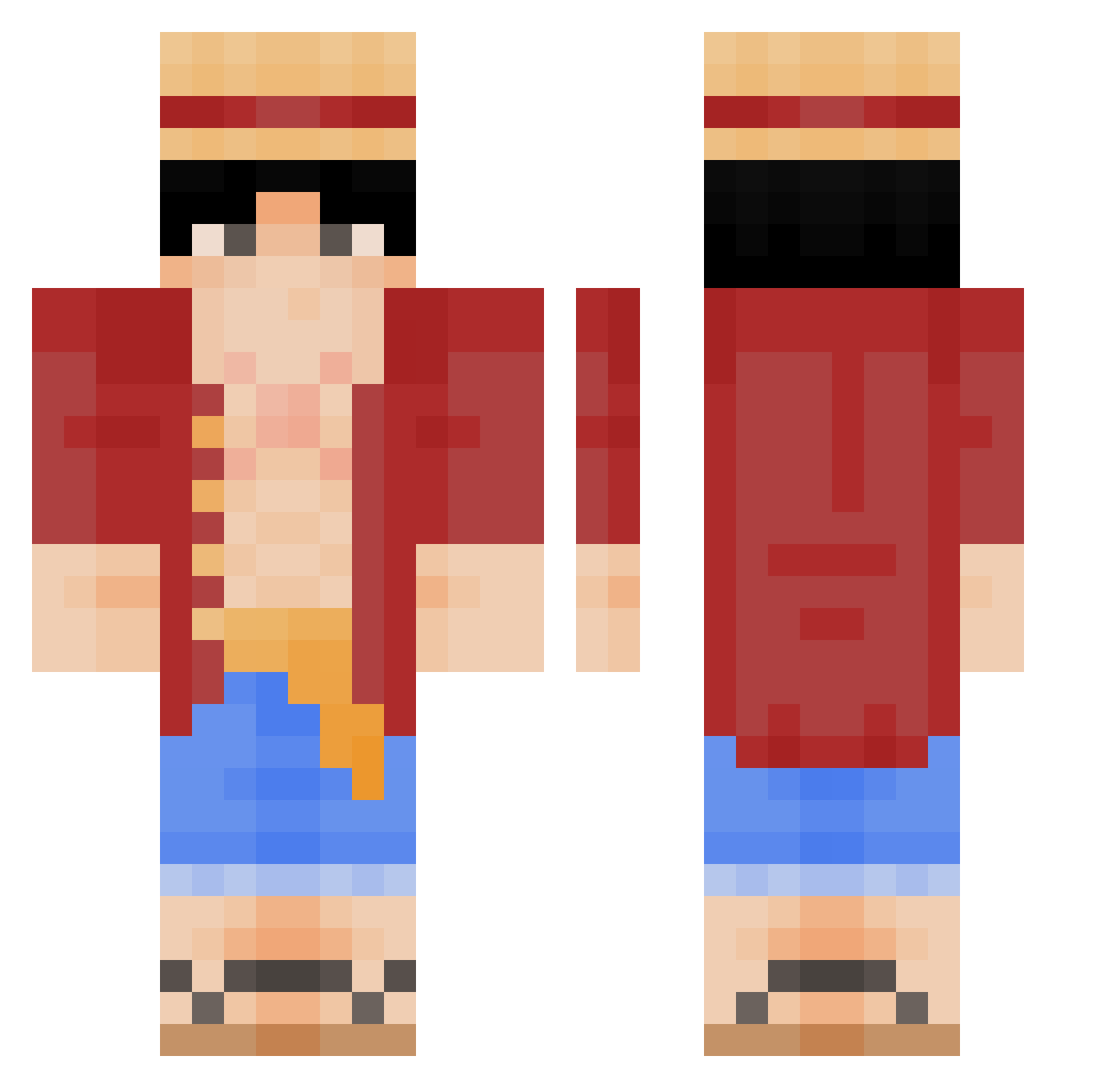 AmazingRinzen234 Minecraft skin, front and back view