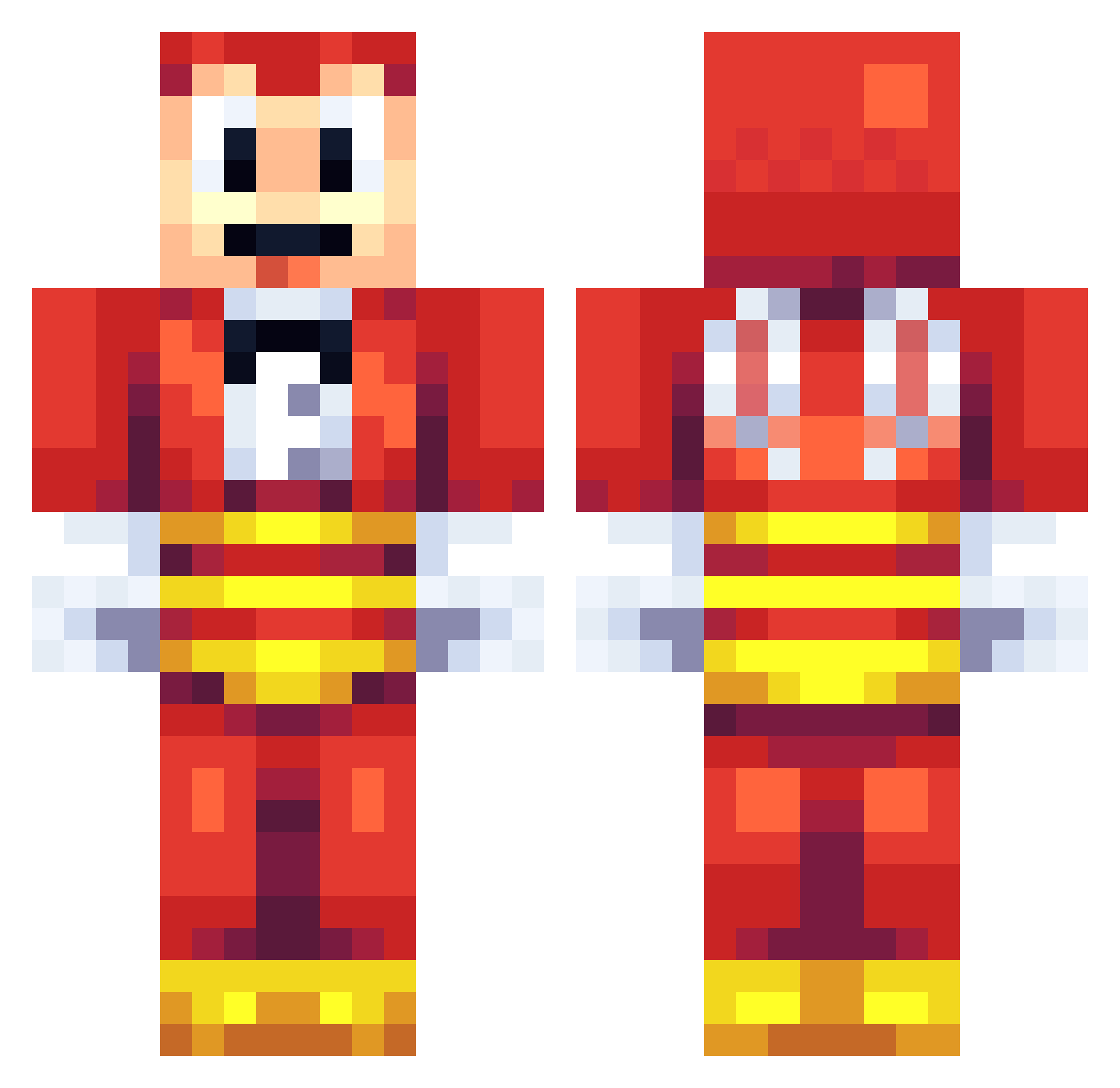 Speedy124579 Minecraft skin, front and back view