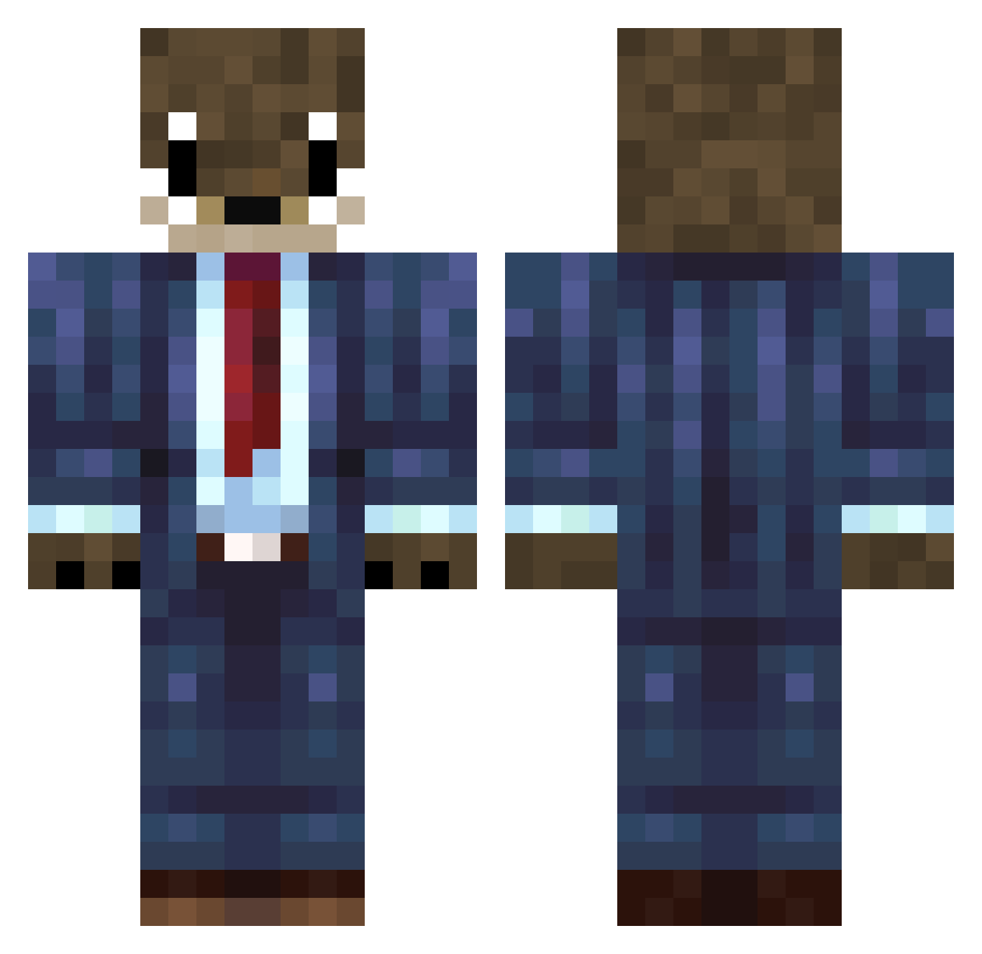 AudaciousOtter Minecraft skin, front and back view