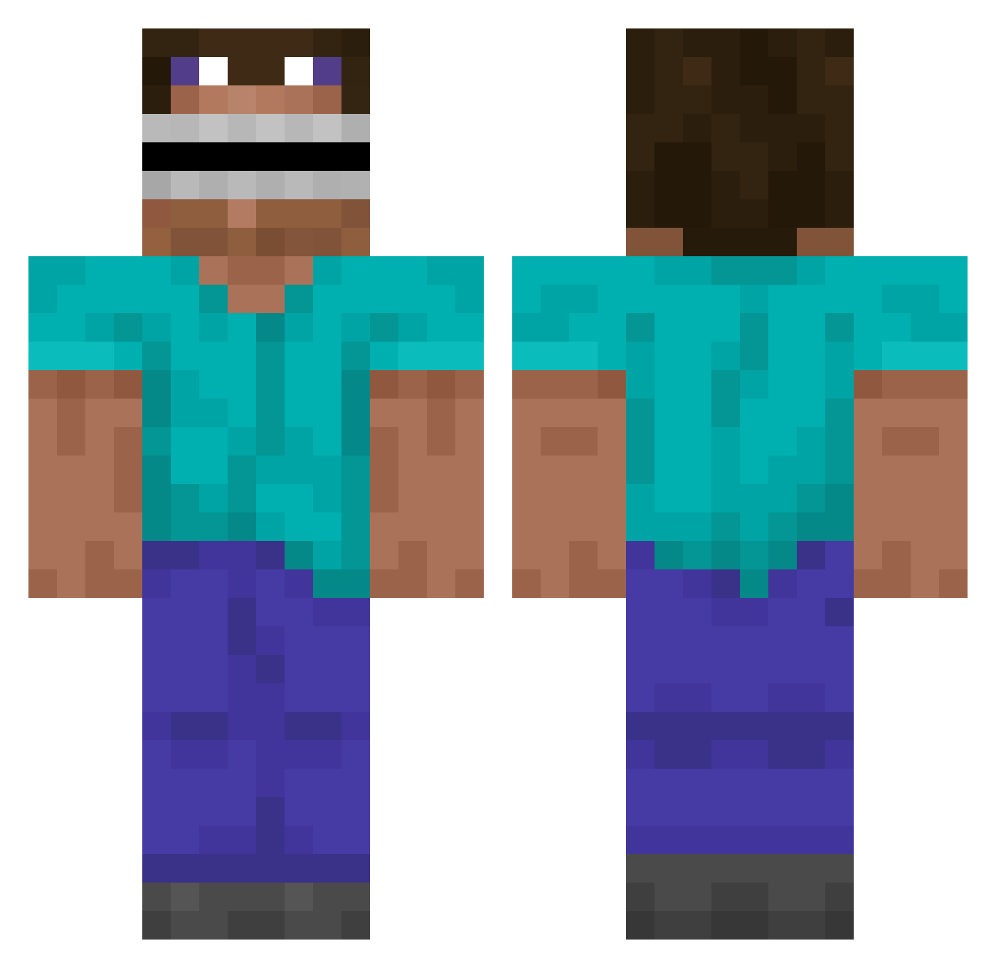 SUHTHIL Minecraft skin, front and back view