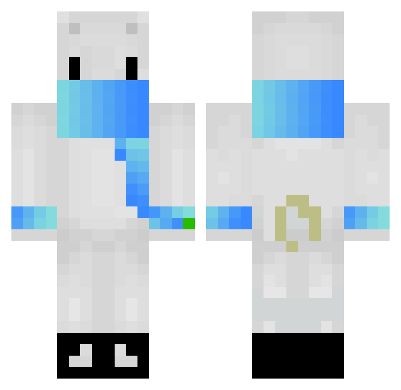 Ratoons Minecraft skin, front and back view