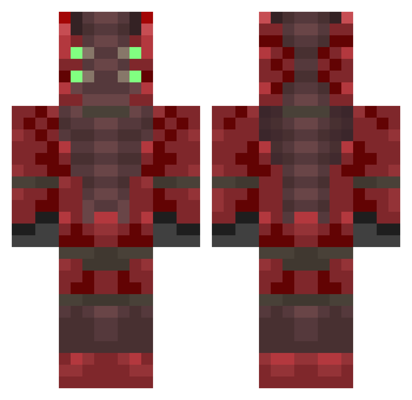 scrohmp Minecraft skin, front and back view