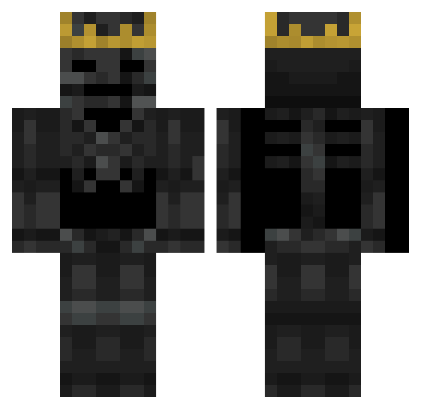 Parnocaboss Minecraft skin, front and back view